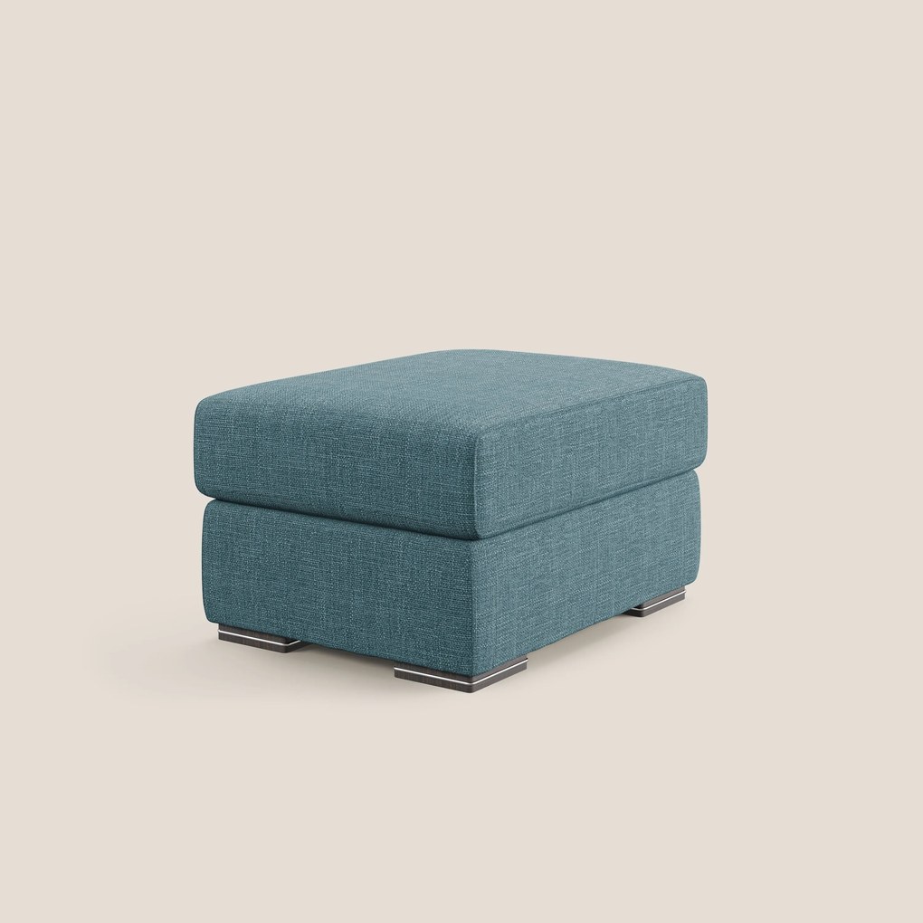 Sun pouf apribile contenitore in tessuto impermeabile morbido intreccio T06 azzurro