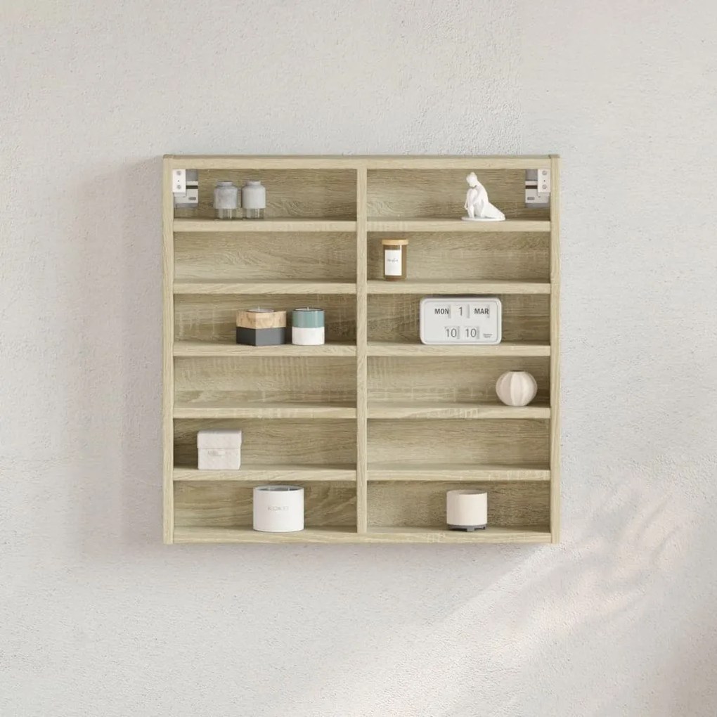Armadietto Vetrina Rovere Sonoma 60x8,5x58 Cm Legno Multistrato /