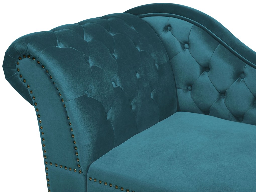 Chaise longue sinistra in velluto verde acqua NIMES Beliani