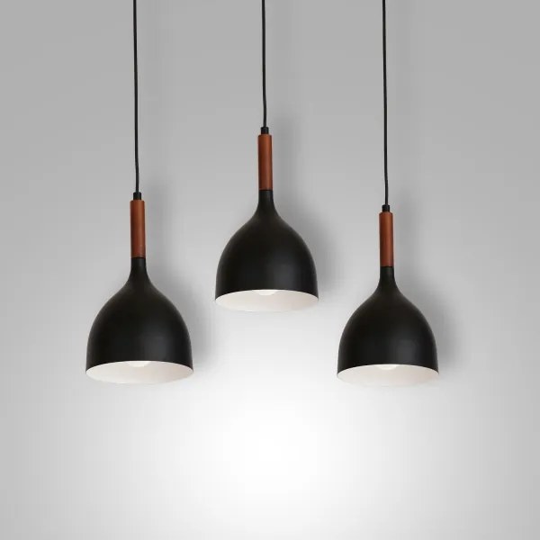 Lampadario a sospensione con filo NOAK WOOD 3xE27/60W/230V