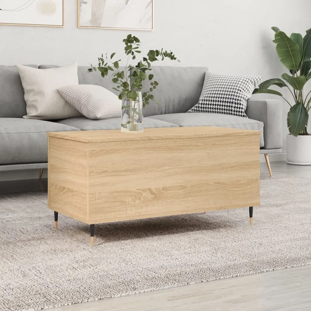 Tavolino Salotto Rovere Sonoma 90x44,5x45 Cm Legno Multistrato /