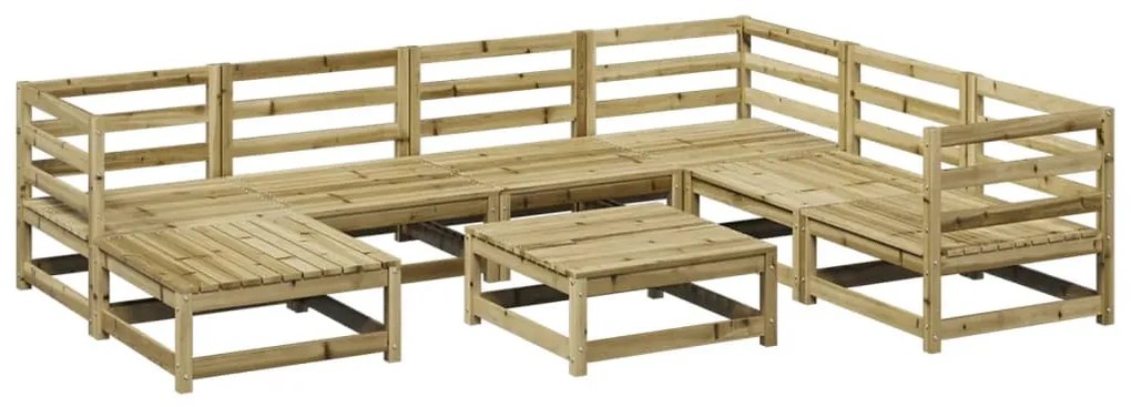 Set divani da giardino 8 pz in legno impregnato di pino