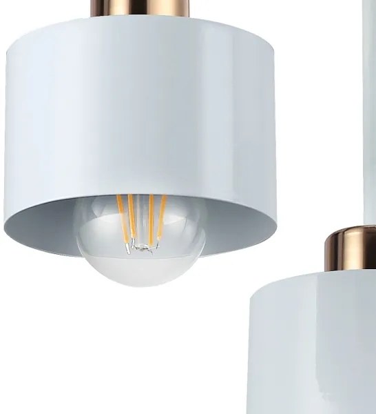 Lampadario a sospensione con supporto rigido 3xE27/35W/230V diametro 30 cm bianco/oro