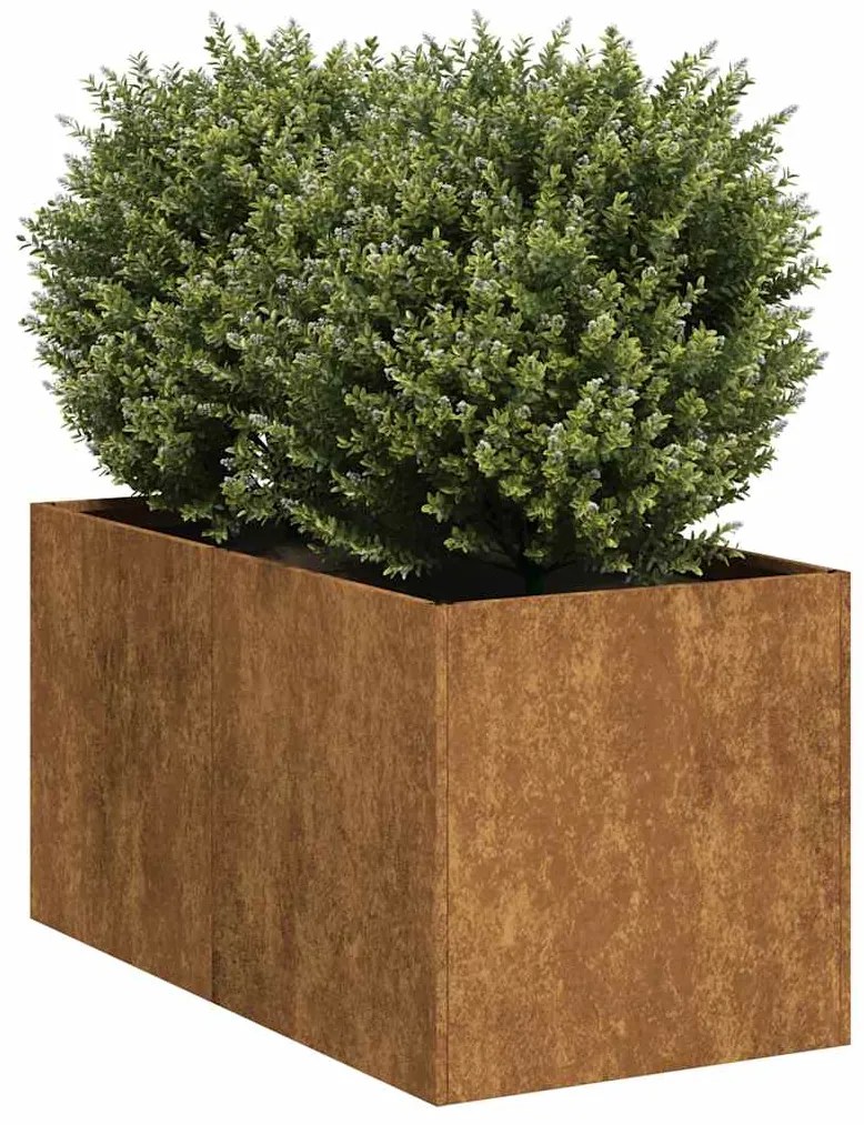 Fioriera Arrugginita 40x80x40 Cm İn Acciaio Corten /