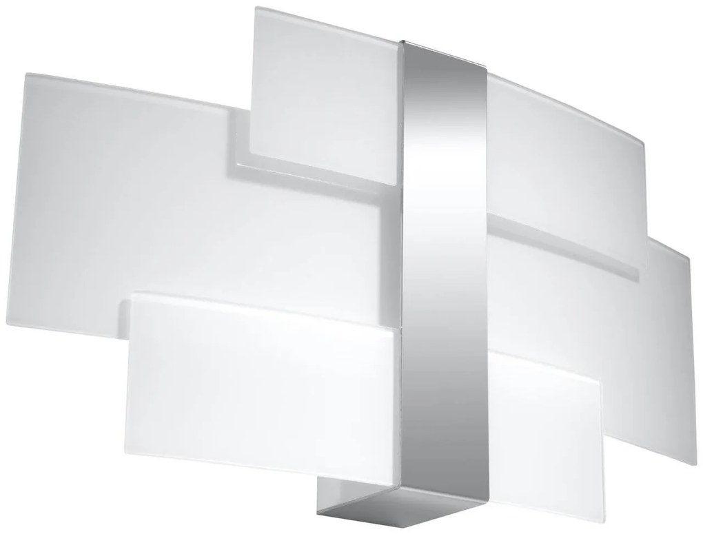 Applique da parete in acciaio e vetro CELIA 2xG9 Bianca da interno