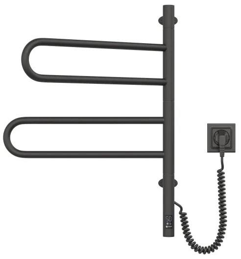 Portasciugamani rotante elettrico con termostato FOUETTE 128W/230V 64,6 cm IP44 nero