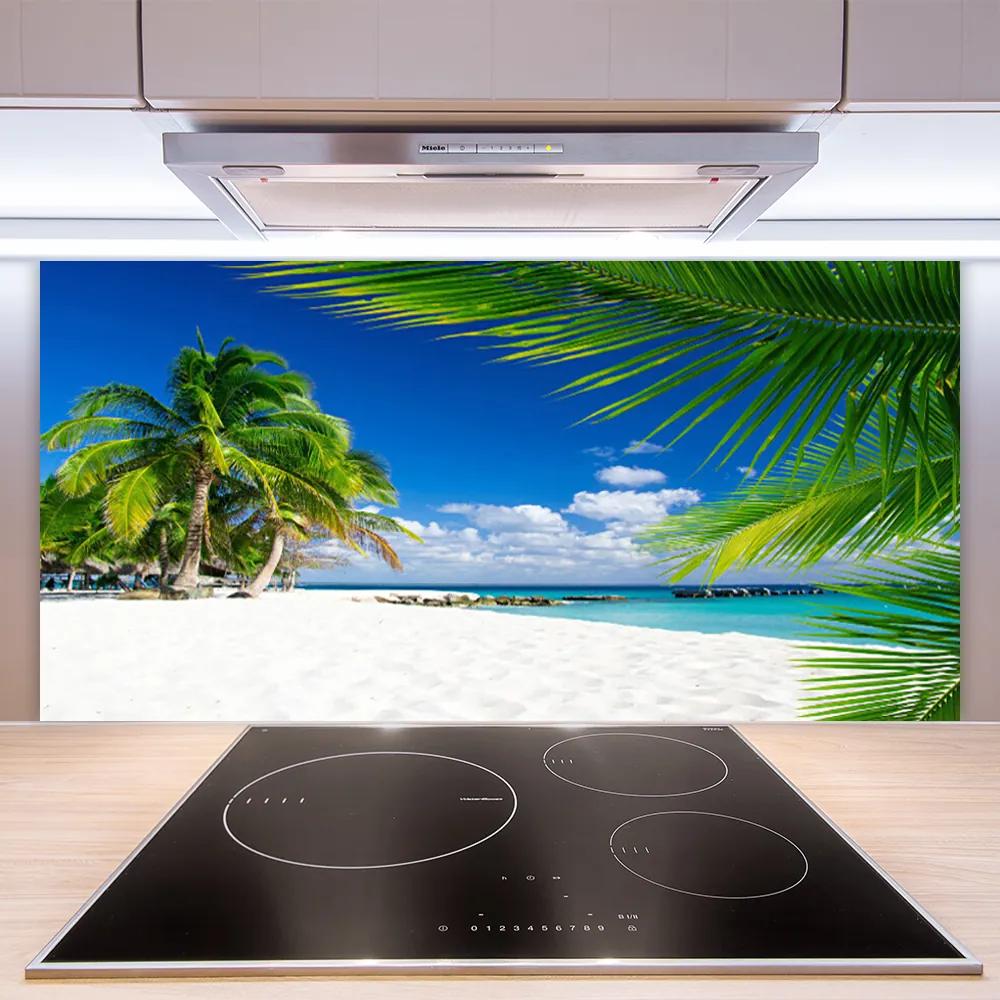 Rivestimento parete cucina Spiaggia tropicale con vista sul mare 100x50 cm