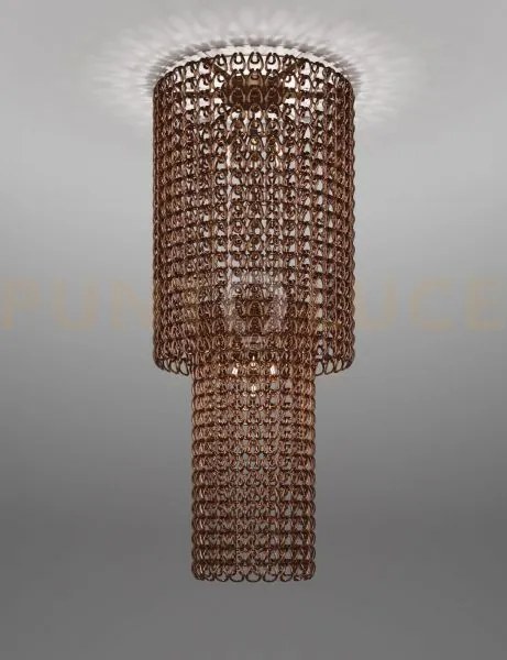 Giogali lampadadario a soffitto ca2 cristallo rame e bronzo opaco 1...