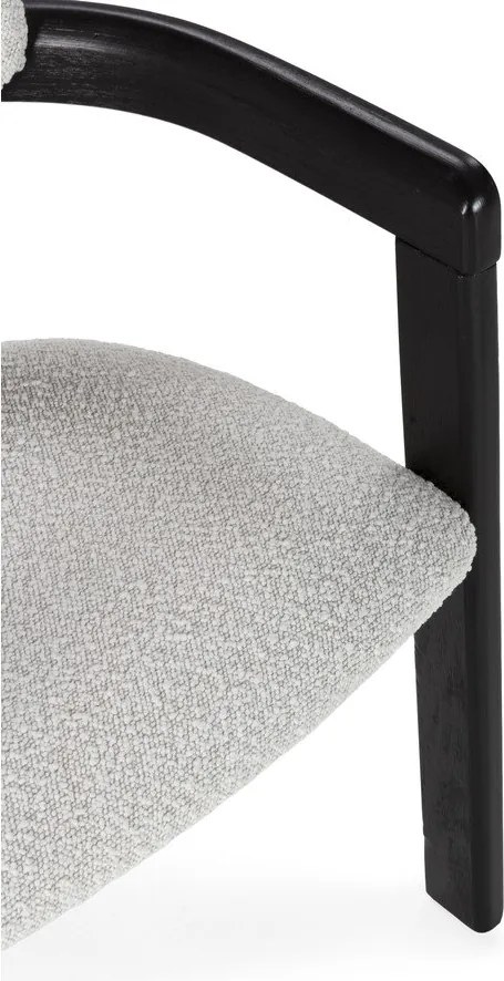 Set di sedie da pranzo bianca/nera in imbottito con braccioli 2 pz Eiden – MOME