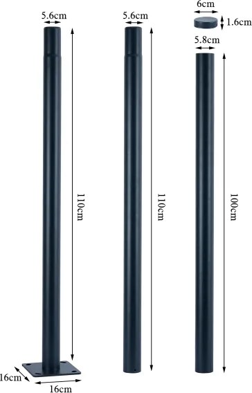 Brilagi - Palo in metallo per illuminazione esterna URBAN 3 m palo antracite