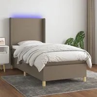 Letto a Molle con Materasso e LED Tortora 90x190 cm in Tessutocod mxl 99342