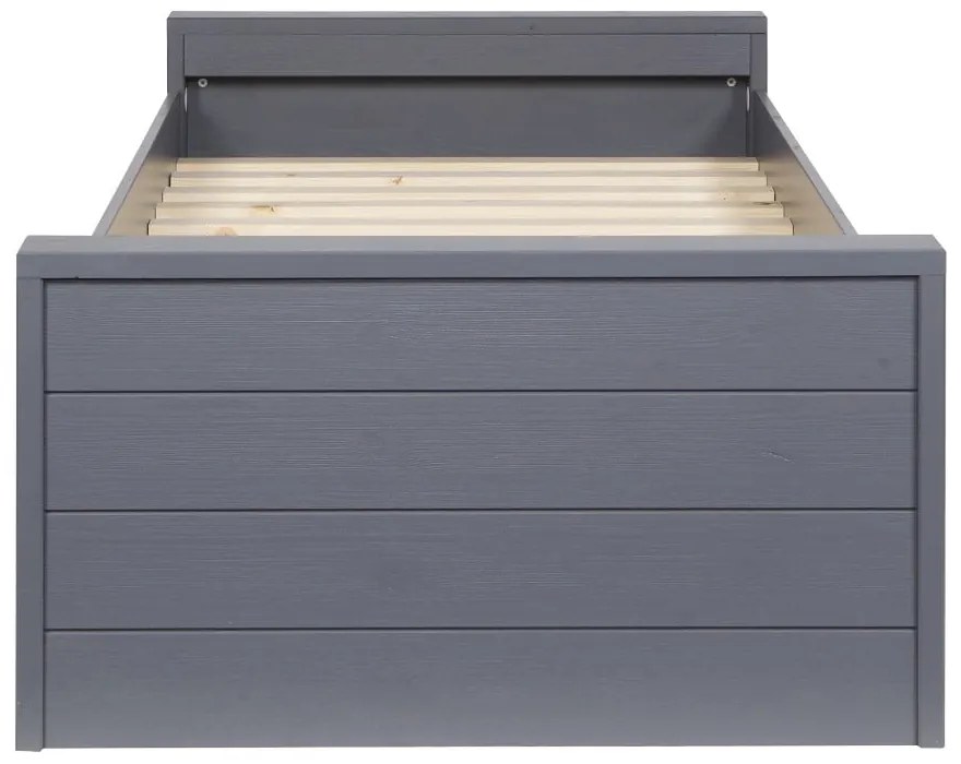 Letto singolo grigio con rete 90x200 cm Dennis - WOOOD