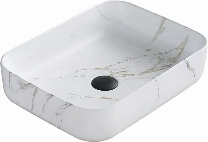 Mexen Carla lavabo da appoggio 50 x 39 cm, bianco pietra - 21555091