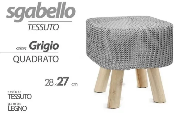 Set di 2 Pouf contenitore RADINKA in tessuto beige e grigio