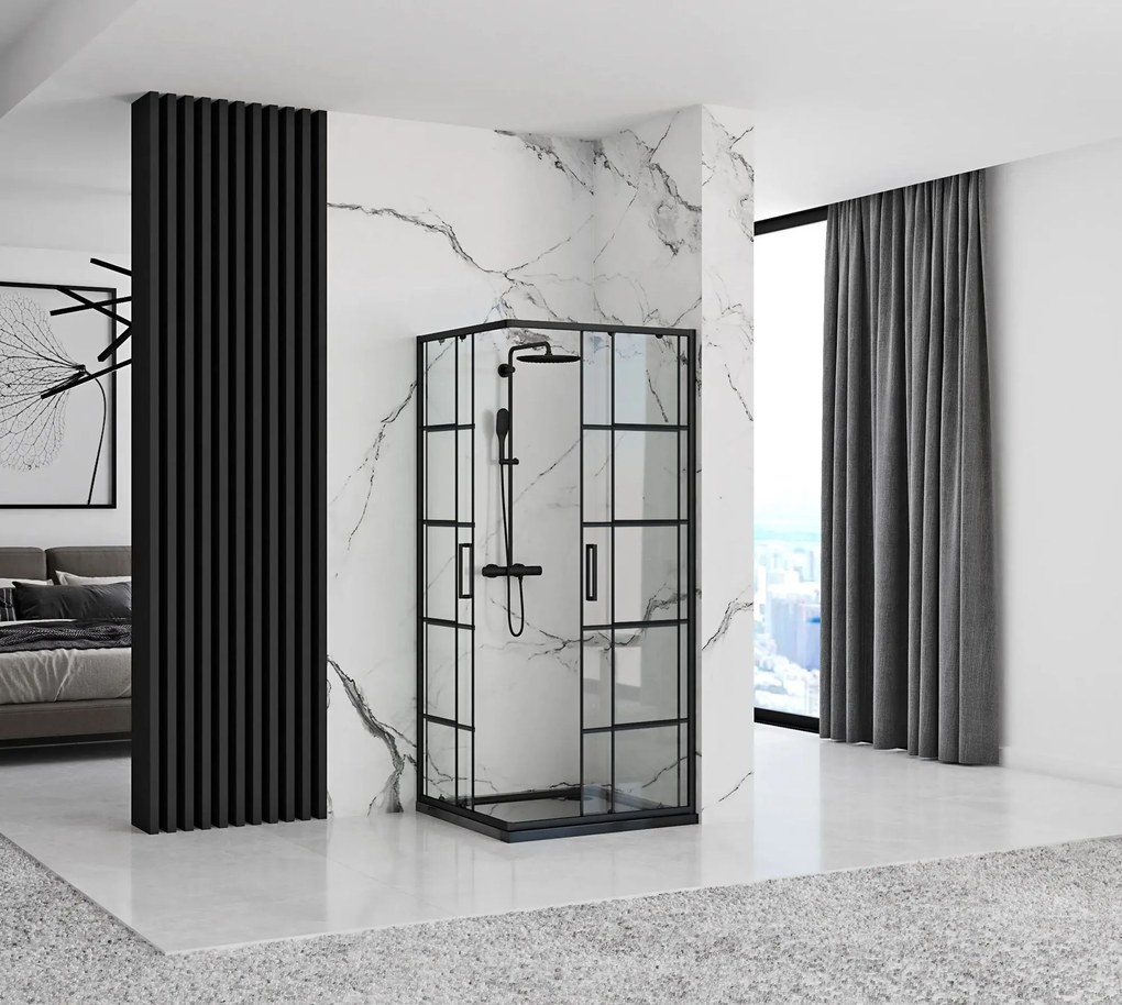 Cabina doccia Rea Concept Black 80x80