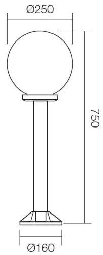 Redo 9779 - Lampada da esterno SFERA 1xE27/42W/230V IP44 25x75 cm marrone