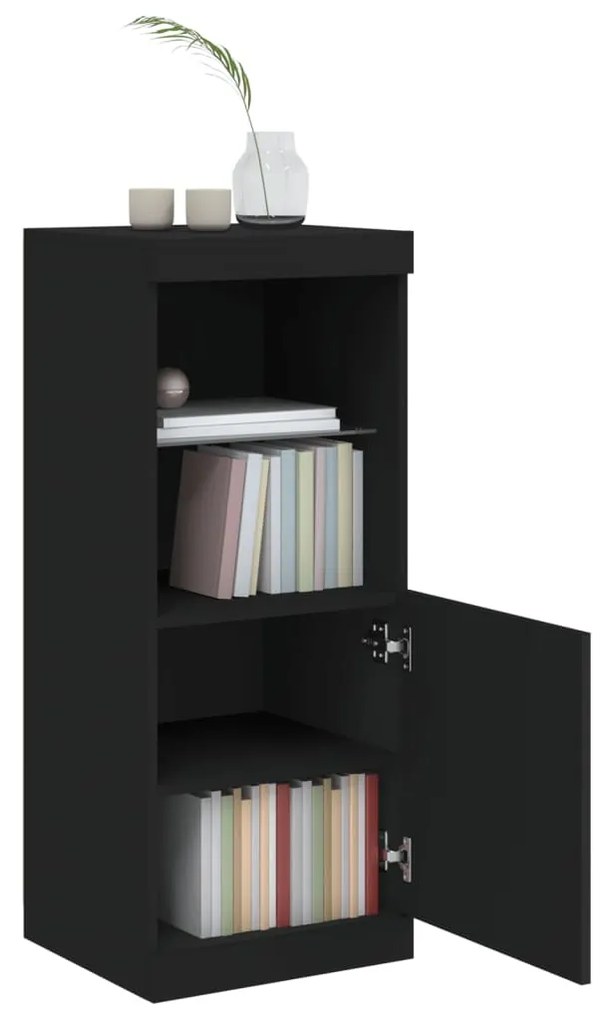 Credenza con Luci LED Nera 41x37x100 cm