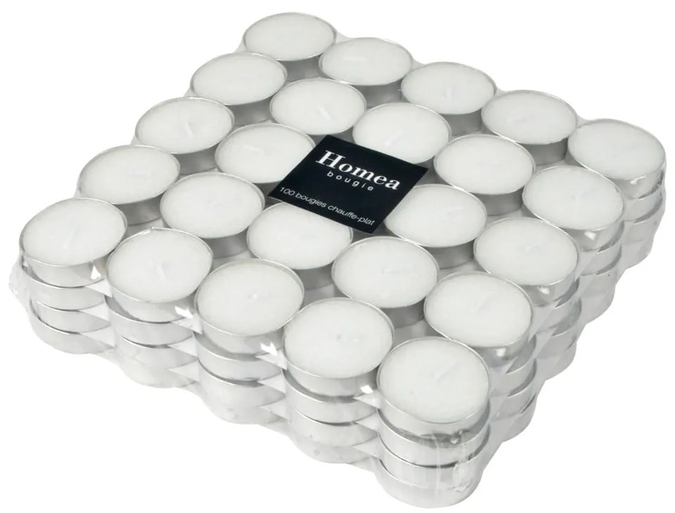 Tea light in set da 100 pezzi tempo di combustione 3 h - Homéa