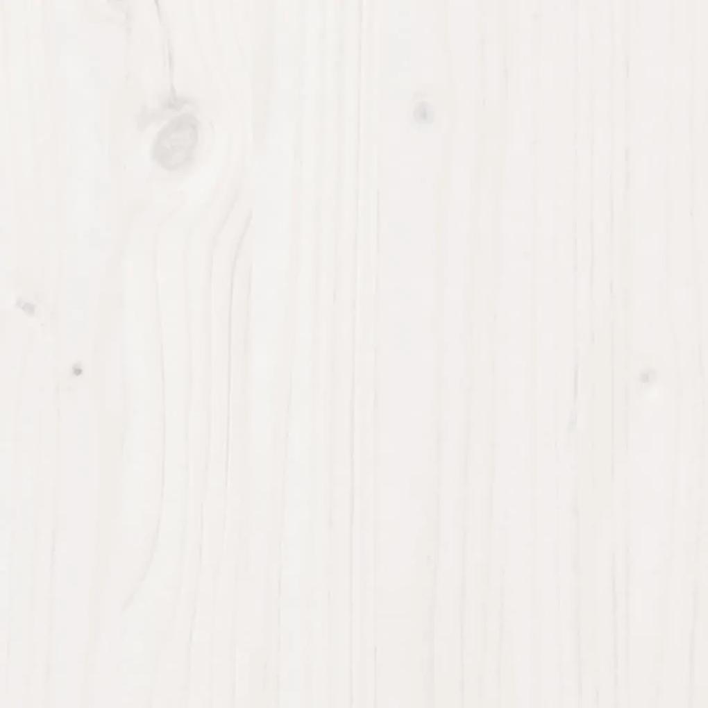Giroletto con Testiera Bianco 75x190 cm Legno Massello di Pino