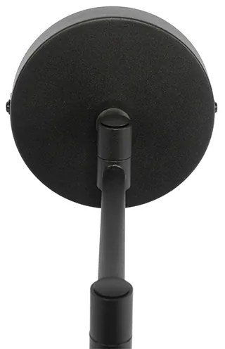 Applique nera con paralume nero e braccio regolabile - Ladas Deluxe