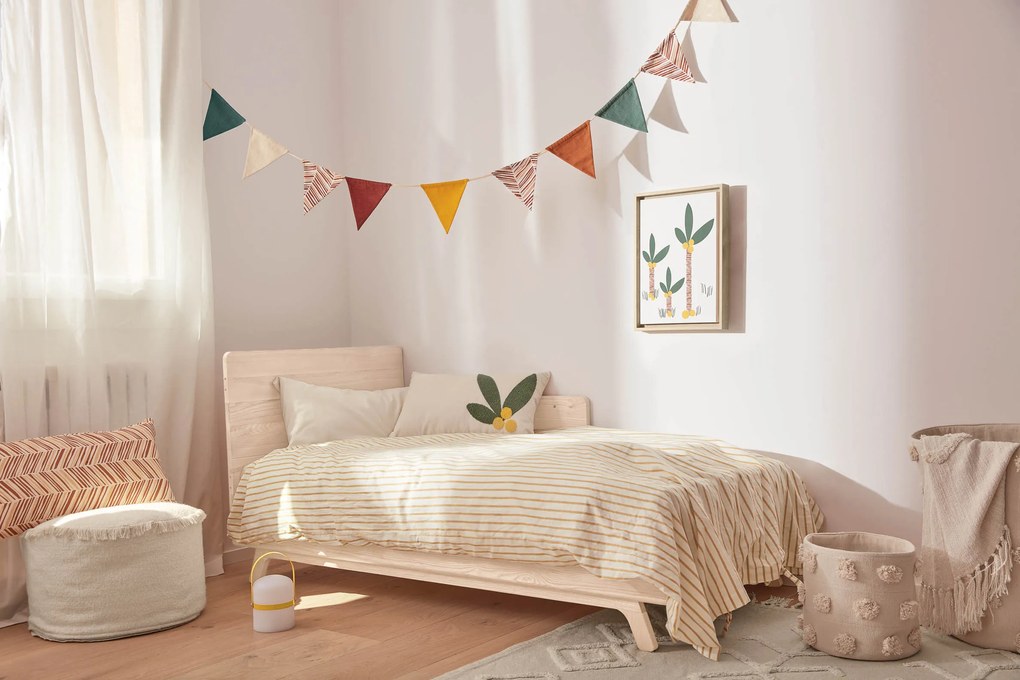 Kave Home - Set Ghia fondo,copripiumino,federa 100% cotone biologico (GOTS) a righe 60 x 120 cm