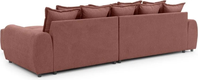 Divano angolare color terracotta (con penisola a destra/con chaise lounge) Albane – Ropez