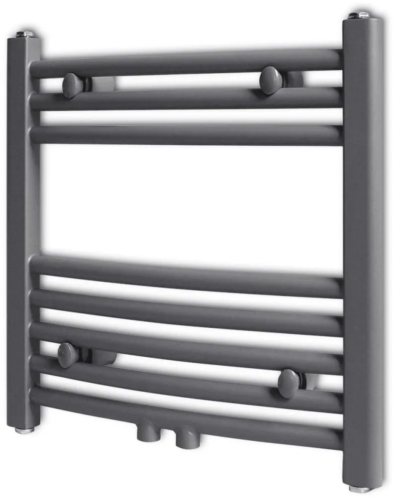 Radiatore Centrale Portasciugamano Curvo Grigio 480 X 480 Mm /