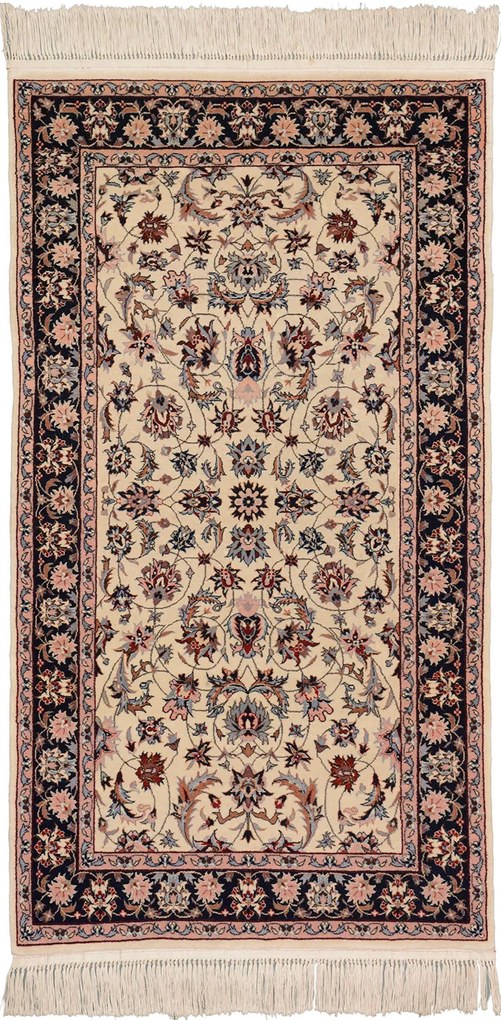 Isfahan Tappeto 140x80 Beige (Cina) Annodato A Mano
