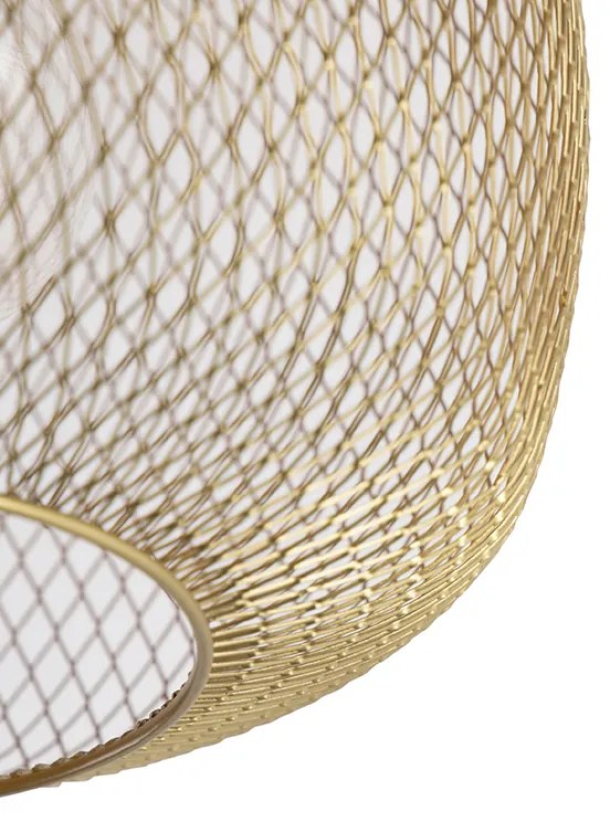 Plafoniera moderna nera con oro - Bliss Mesh