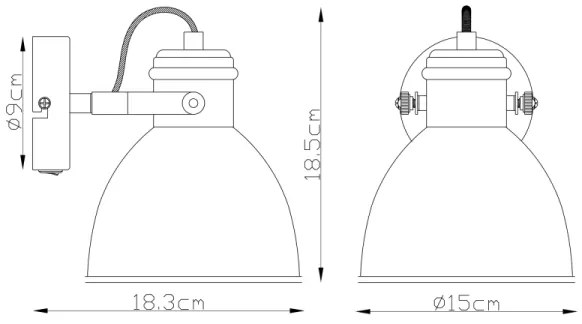 Globo 54018-1S - Faretto da muro WIHO 1xE27/40W/230V