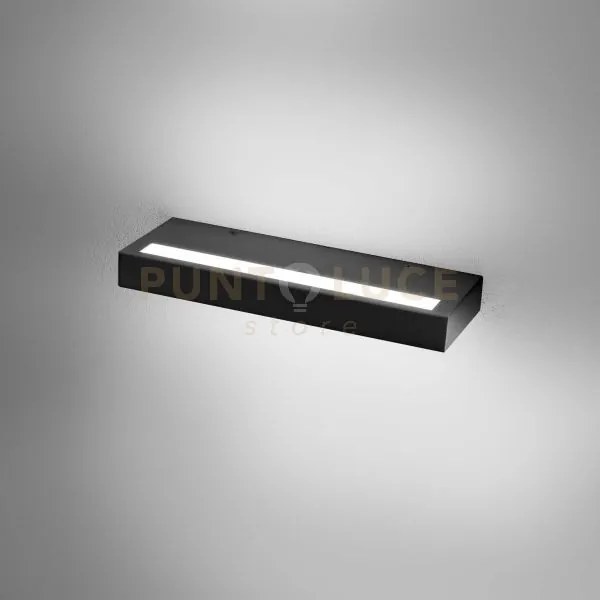 Gap523-  applique led biemissione in alluminio nero dimmerabile 300...