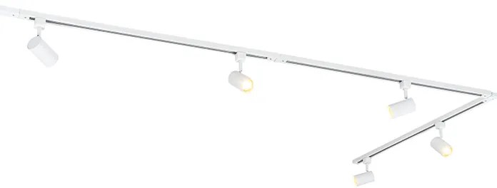 Sistema di illuminazione a binario Smart bianco monofase a 5 luci con Wifi GU10 - Iconic Jeana