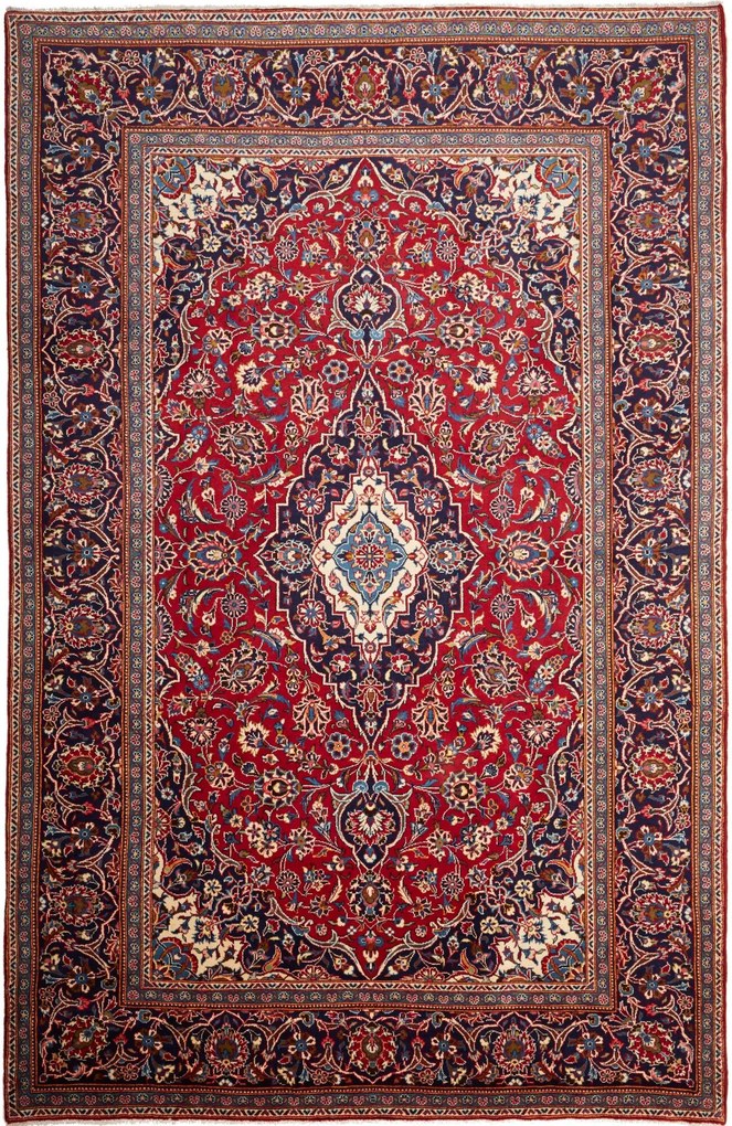 Kashan Tappeto persiano 210 x 300 Rosso (Iran) Annodato A Mano