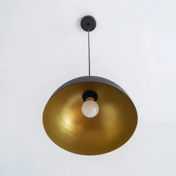 Lampadario a cavo VESPER 1xE27/15W/230 Ø 30 cm nero/oro
