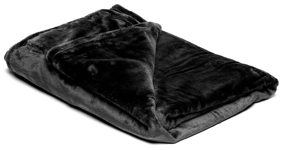 Coperta in micropush nero, 150 x 200 cm - My House