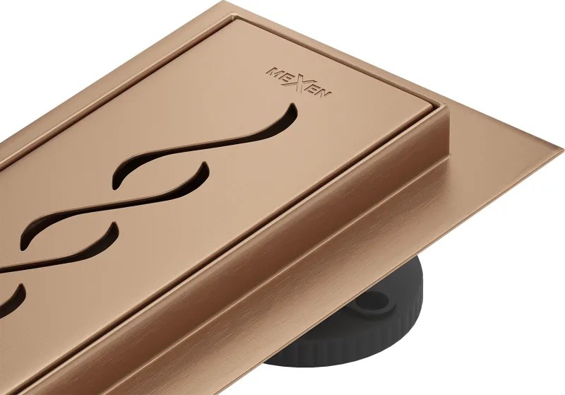 Mexen Flat 360° M18 scarico lineare girevole 70 cm, rame spazzolato - 1C23070-40