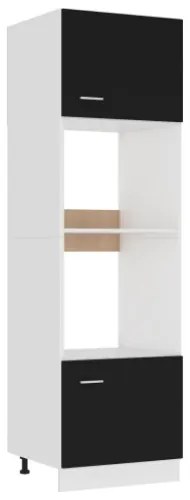 Armadio per Microonde Nero 60x57x207 cm in Truciolato