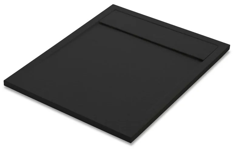 Piatto doccia SENSEA in resina Neo L 80 x L 100 x H 3 cm nero opaco effetto pietra