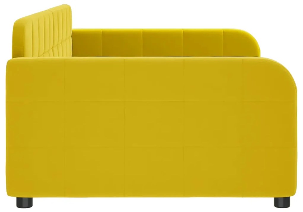 Letto da giorno giallo 100x200 cm in velluto