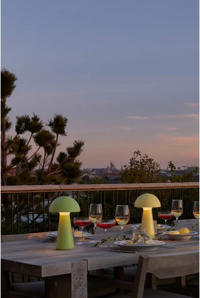 Lampada da tavolo LED gialla con telecomando (altezza totale 28 cm) Sam – Sirius