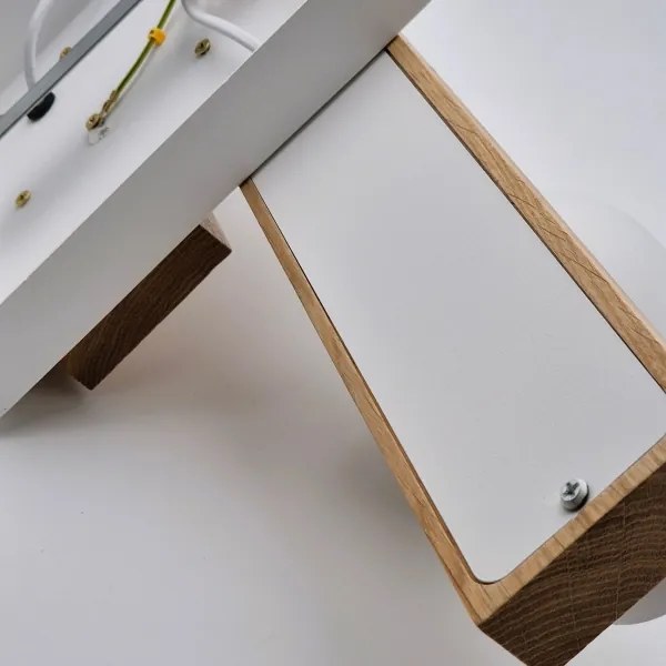 Lampadario a plafone MATTE 4xE27/15W/230V bianco/quercia