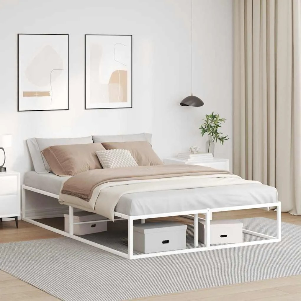 Giroletto Senza Materasso Bianco 140x200 Cm İn Metallo /