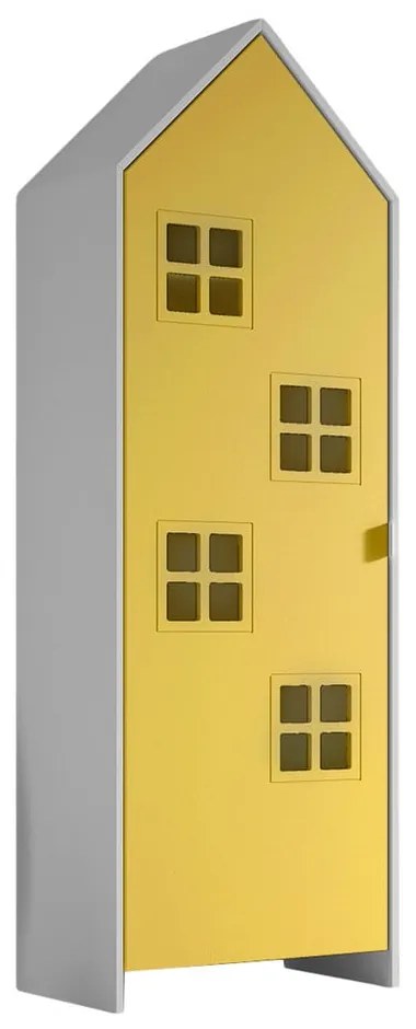 Armadio per bambini giallo e bianco in legno di pino 37x172 cm Casami Bruges - Vipack