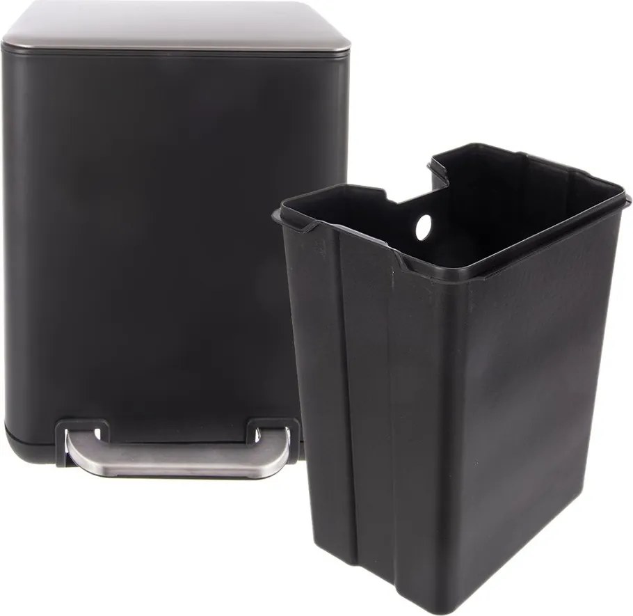 Cestino per la spazzatura nero in acciaio inox con pedale 6 l Black – Orion