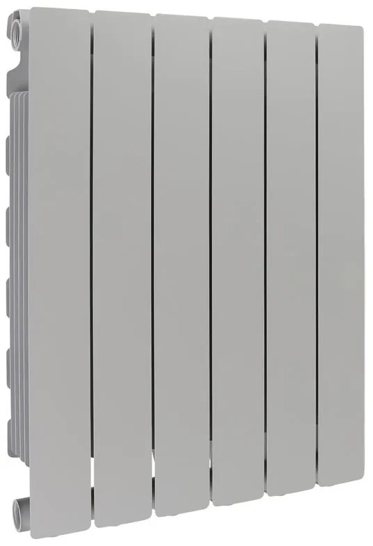 Radiatore acqua calda PRODIGE MODERN in alluminio, 6 elementi, interasse 600 mm, silver
