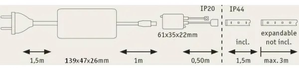 Paulmann 70627 - LED RGB/18W Striscia dimmerabile MAXLED 1,5m 230V+telecomando