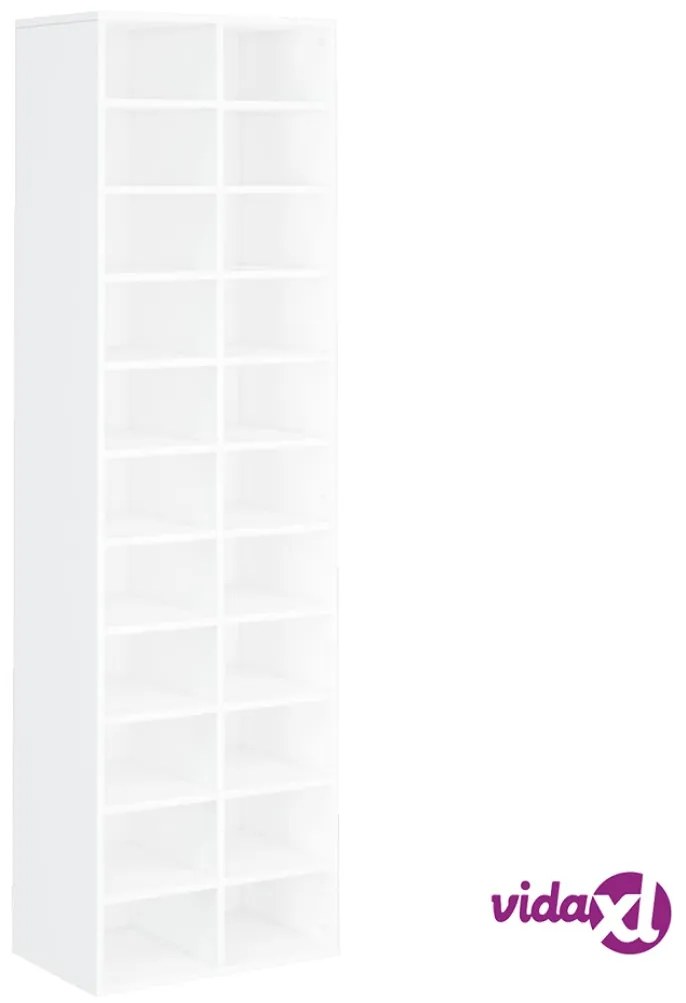 vidaXL Scarpiera Bianca 54x34x183 cm in Legno Multistrato