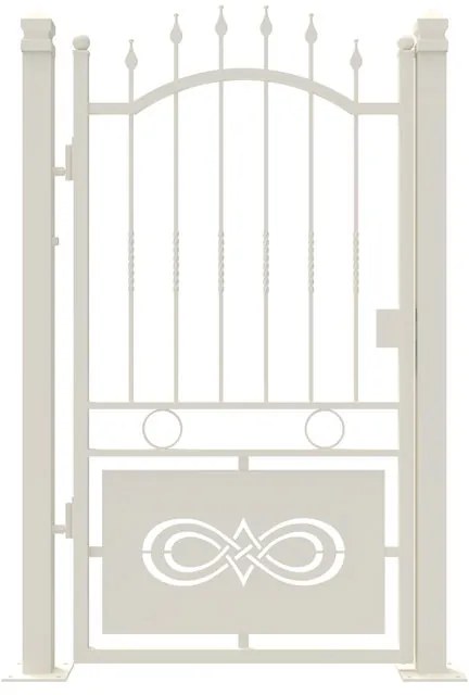Cancello manuale con serratura elettrica Lavaredo in ferro, apertura a sinistra, L 104.5, H 180-195 cm, di colore bianco