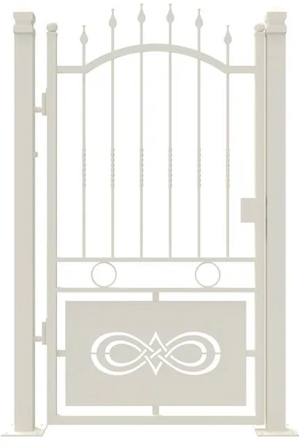 Cancello manuale Lavaredo in ferro, apertura centrale, L 104.5 x H 195 cm, di colore bianco