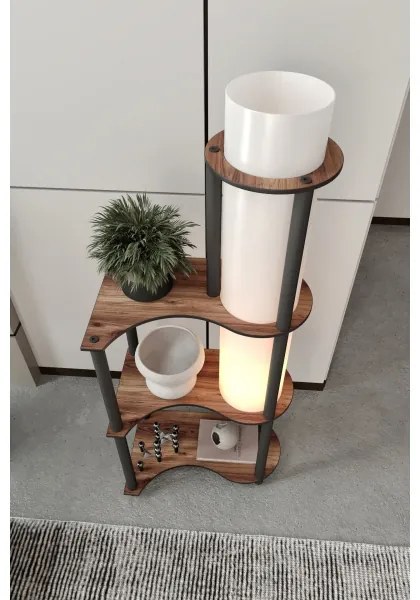 Piantana con ripiani NOTO 1xE27/40W/230V marrone/nero